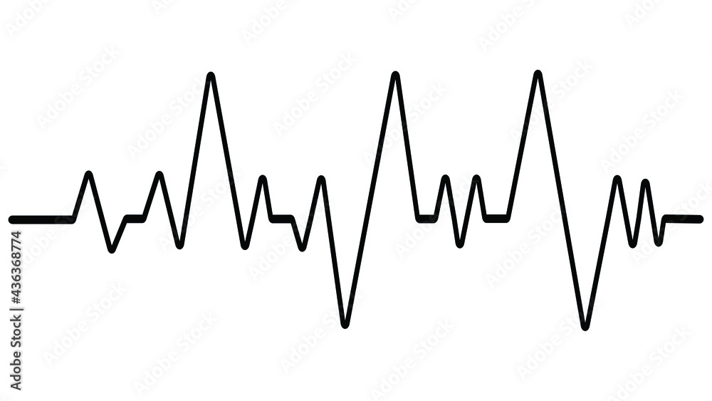 Pulse line vector. Medicine Modern flat Cardiogram Hearts Icons Vector.Black heartbeat line icon on white background.
