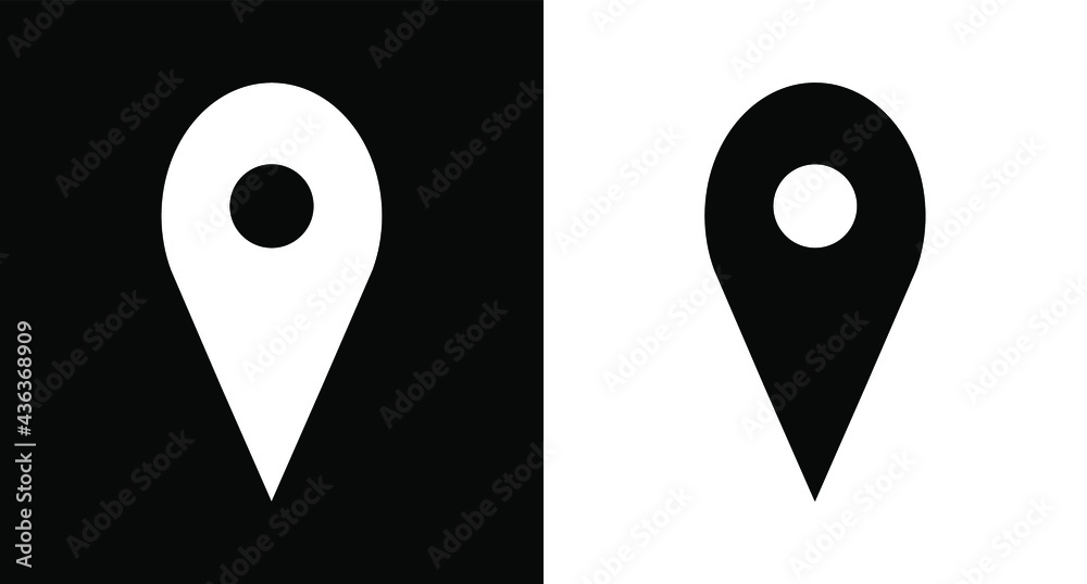 simple black and white styled location icons