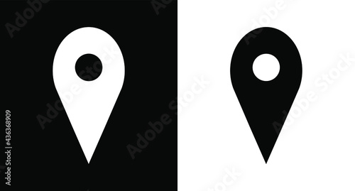 simple black and white styled location icons