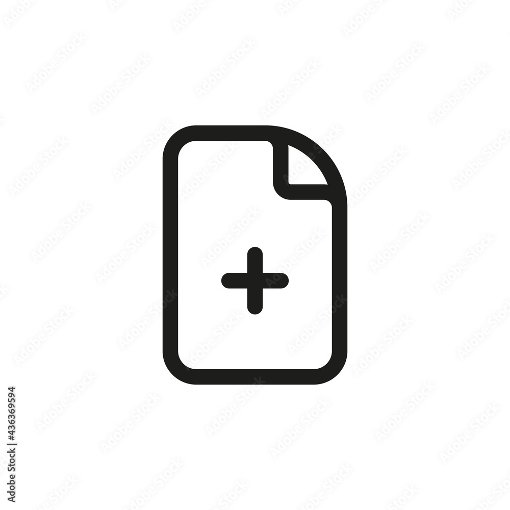 Add file icon. Upload file or document icon for web and mobile UI design.