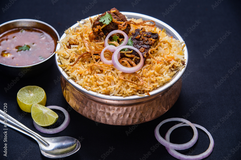 chicken biryani with gravy with spices Stock Photo Adobe Stock