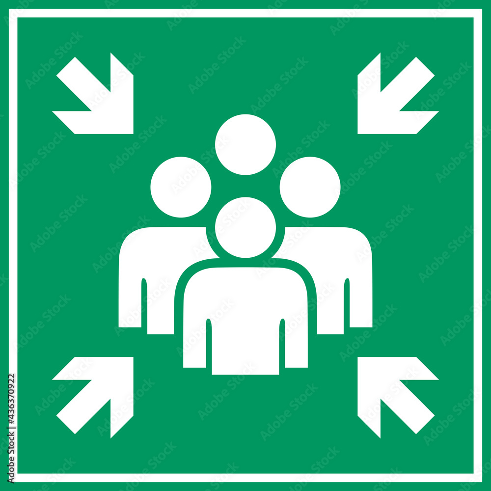 Assembly point vector sign