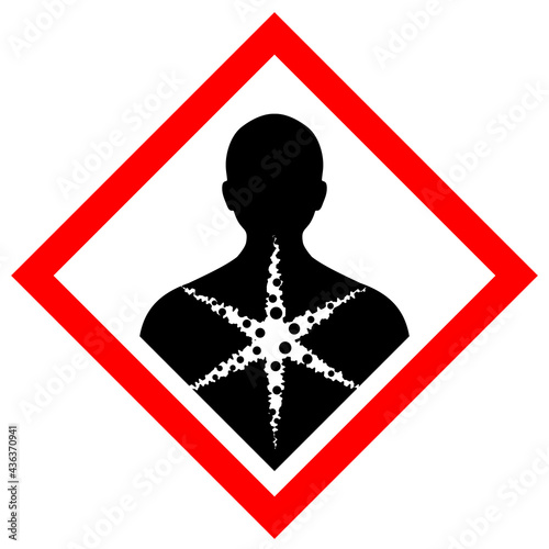 Health hazard vector warning sign photo