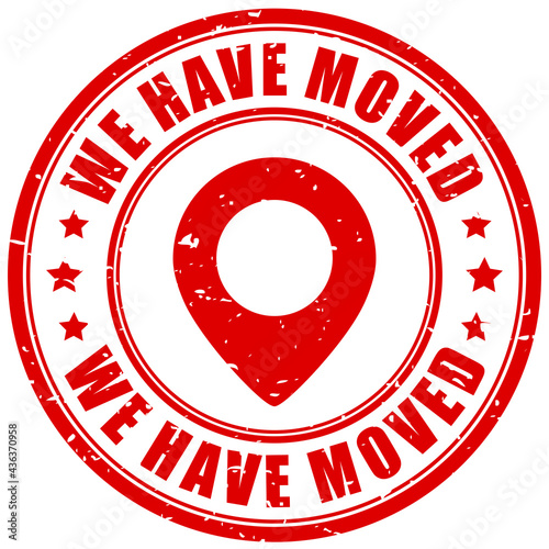 We have moved grunge stamp