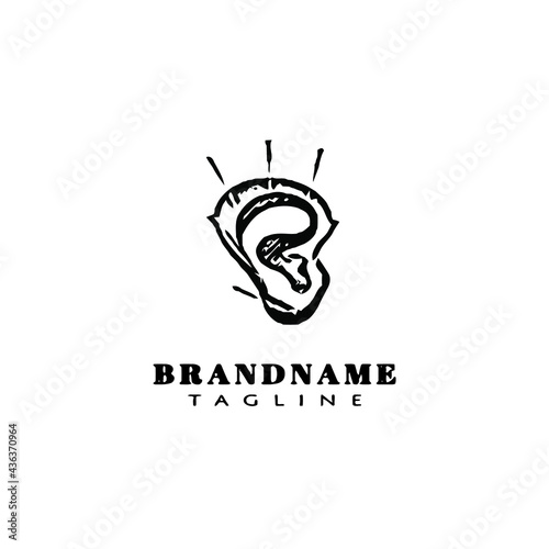 ear acupuncture logo icon design template vector illustration