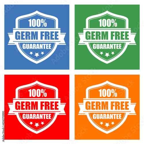 Germ free guarantee icons set