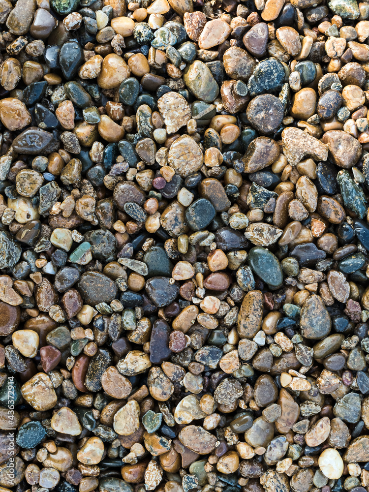 many small multi-colored pebbles close-up - background many small multi-colored pebbles close-up - background