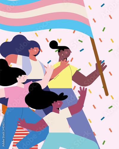 persons with transgender flag