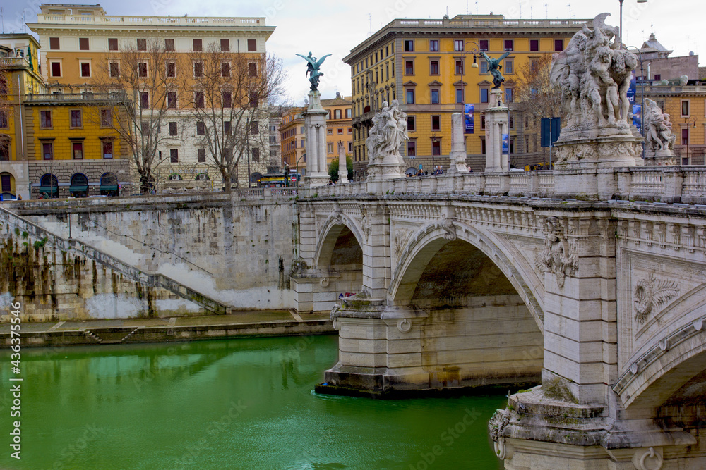 beautiful scene in rome, italy in winter vacation