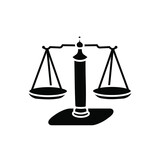 court scales vector illustration in black and white