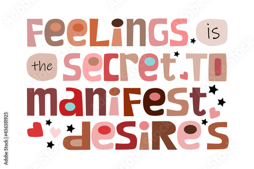 Feelings is the secret to manifest desires, affirmation quotes, motivational , Inspiring  confidence building words for personal growth.