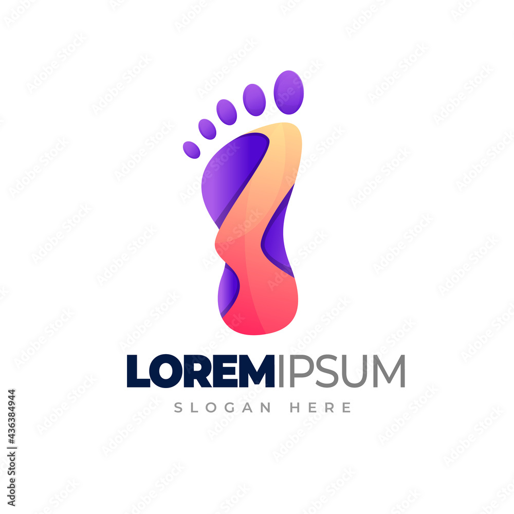 Foot prints gradient colorful logo Foot prints gradient colorful logo
