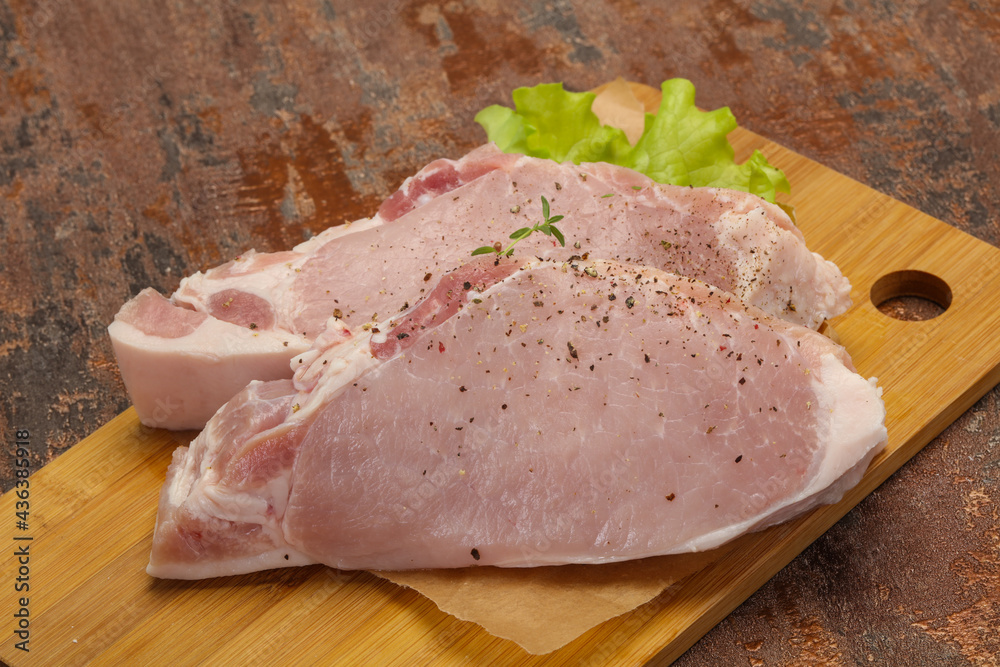Raw pork meat steak for grill Raw pork meat steak for grill