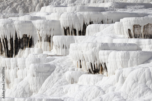 Wallpaper Mural Close up of white limestone natural travertine terraces in pamukkale with pools full of carbonated water Torontodigital.ca