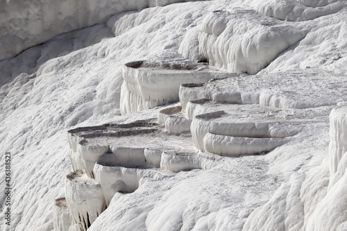 Wallpaper Mural Close up of white limestone natural travertine terraces in pamukkale with pools full of carbonated water Torontodigital.ca