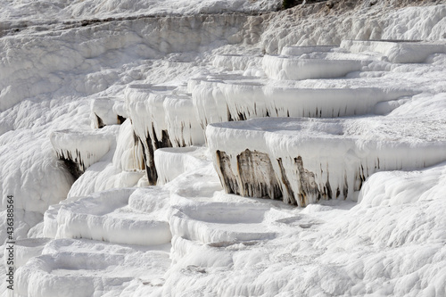 Wallpaper Mural Close up of white limestone natural travertine terraces in pamukkale with pools full of carbonated water Torontodigital.ca
