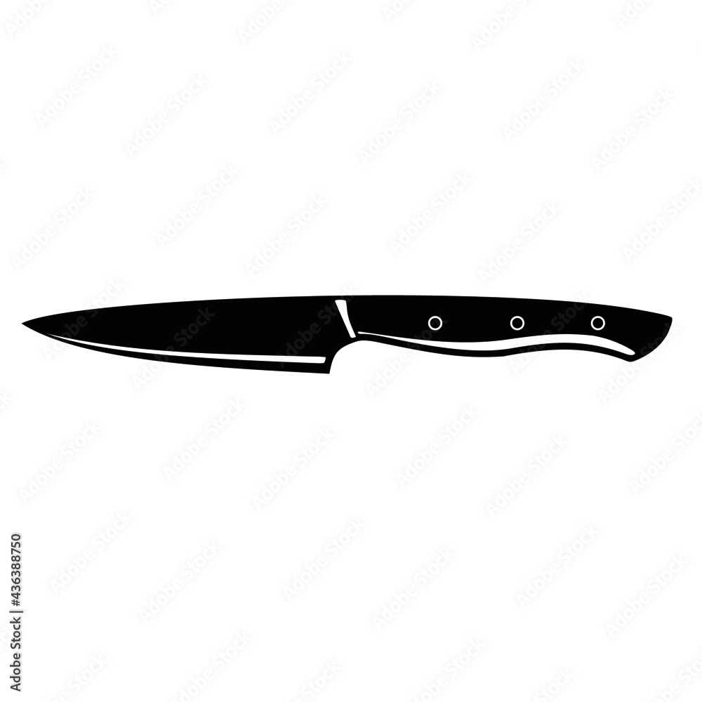 silhuotte of kitchen knife on white background silhuotte of kitchen knife on white background