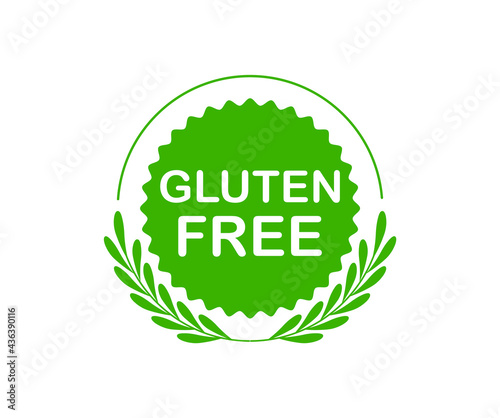 Gluten free logo. Allergen icon. Nature product and organic food label. Vector illustration.