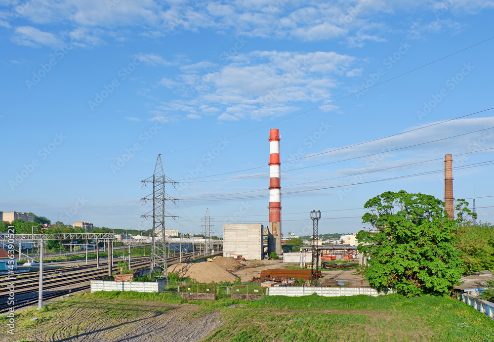 the chimney of a thermal power plant the chimney of a thermal power plant