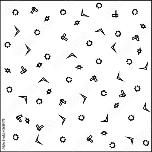 Bright pattern in the style of the Memphis line. Geometric pattern for the cover, booklet, wallpaper, gift. Pattern birthday.