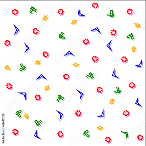 Bright pattern in the style of the Memphis line. Geometric pattern for the cover, booklet, wallpaper, gift. Pattern birthday.