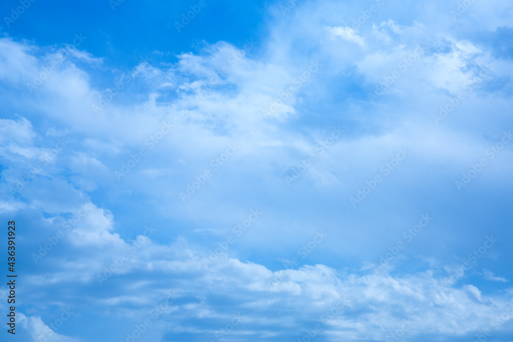 Beautiful blue sky with cirrus clouds.Clouds float across the sky. Beautiful blue sky with cirrus clouds.Clouds float across the sky.