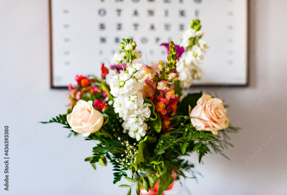 Brides flower bouquet. Wedding flowers bridal bouquet closeup decoration. bouquet for mother's day or women's day. Interior design