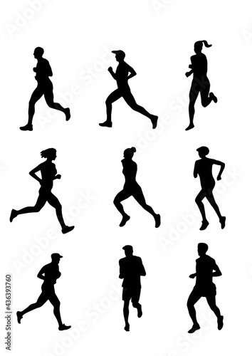 Athletics Summer Olympic Games silhouettes of running athletes