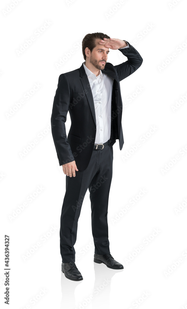 Young businessman looking forward, isolated Young businessman looking forward, isolated