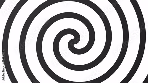 Black and White Hypnotizing Spiral. 4K Looping Background Animation.