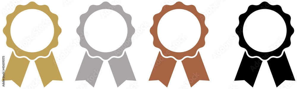 Emblem Kollektion vektor in Gold, Silber, Bronze and Schwarz auf einem isolierten weißen Hintergrund. Farbe änderbar. - obrazy, fototapety, plakaty 