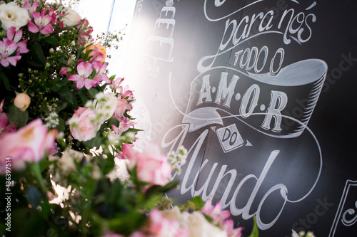 wedding decoration written all the love in the world