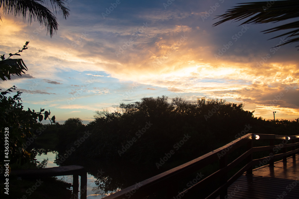 sunset in the city located on the beach of Cachoeira do Bom Jesus, Canavieiras, Ponta das Canas, Florianópolis, Santa Catarina, Florianópolis Brazil