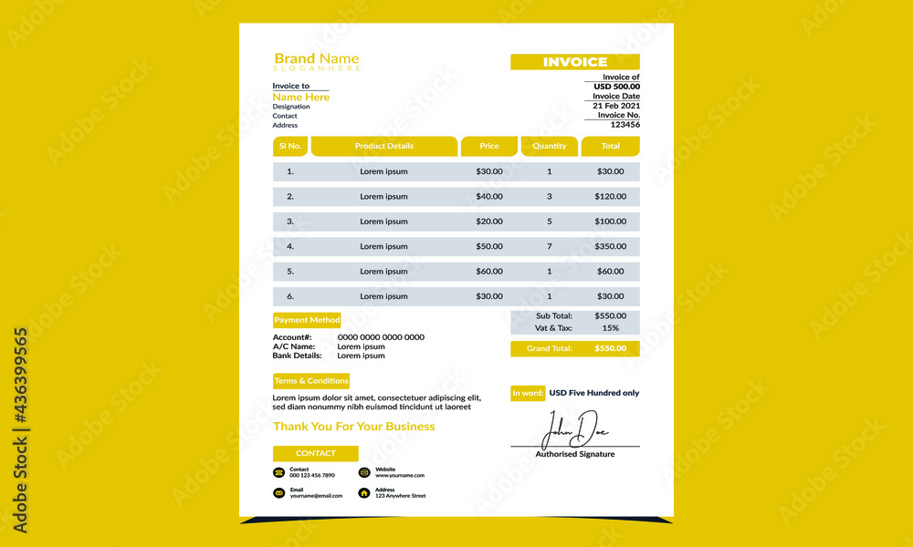 Invoice Design Template with Creative Designs Invoice Design Template with Creative Designs