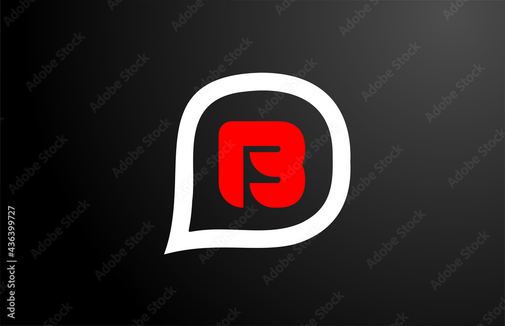 B letter design with red question cloud. Alphabet logo design. Icon brading for products and company B letter design with red question cloud. Alphabet logo design. Icon brading for products and company