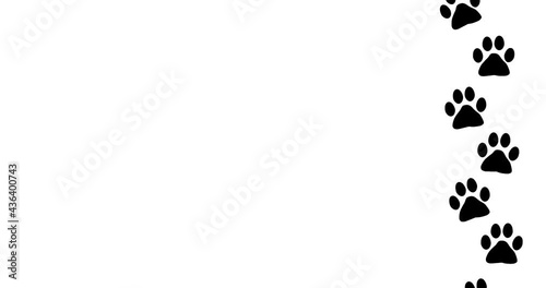 右にある猫の足跡のイラスト