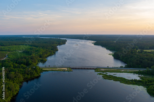 sunset over the lake  photo