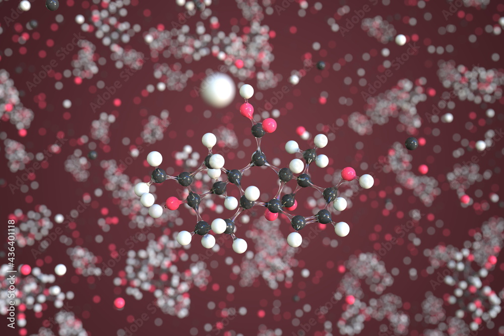 Gibberellic acid molecule, conceptual molecular model. Chemical 3d rendering Gibberellic acid molecule, conceptual molecular model. Chemical 3d rendering