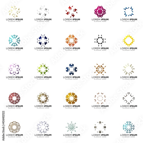 set of full color modern logo designs