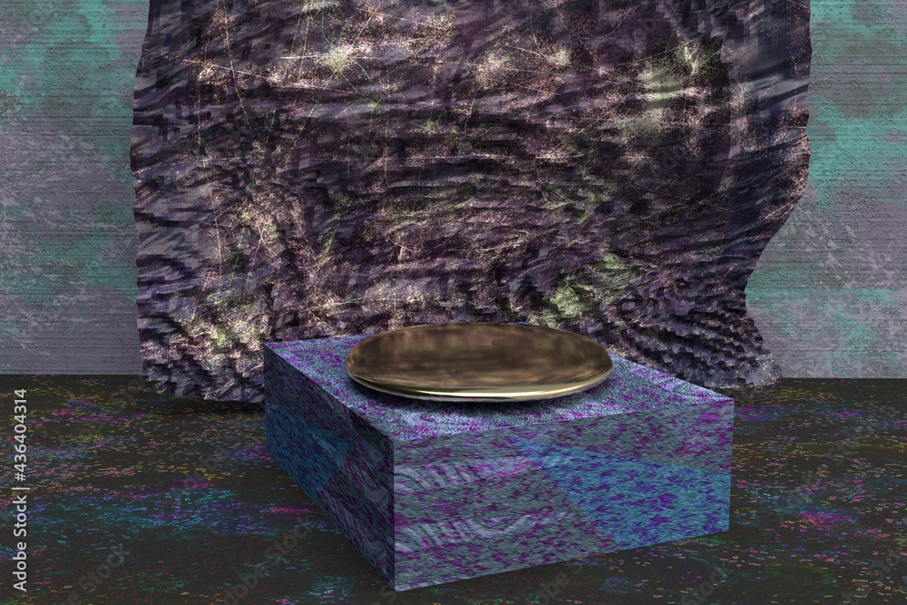 Fototapeta premium An abstract 3d grunge display background image.