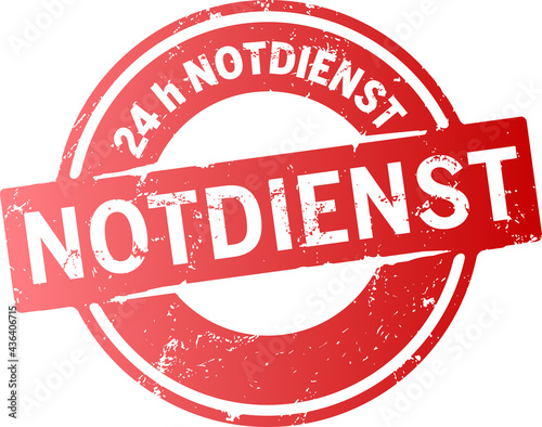 roter Sticker 24 h Notdienst