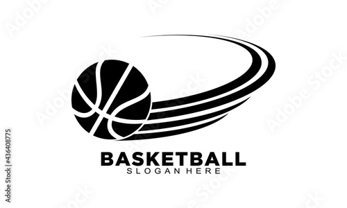 Elegant basketball icon logo