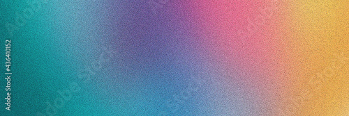 Tableau sur toile Colorful pink, yellow and turquoise gradient noisy grain background texture