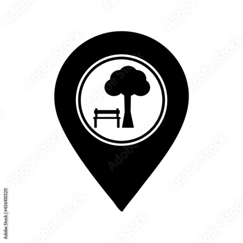 Park or Rest Area Location Icon. Vector Illustration