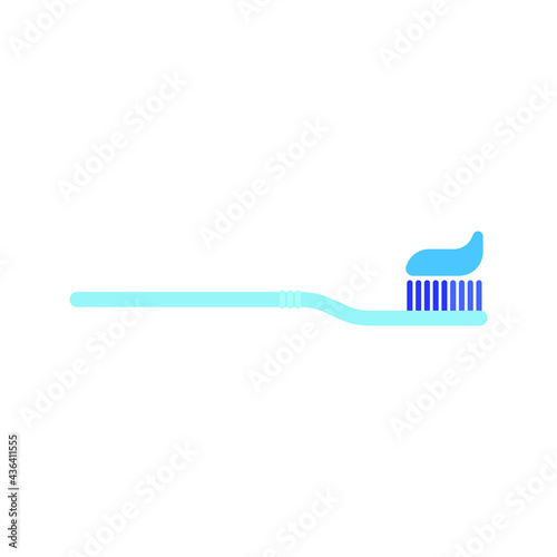 Toothbrush icon. Toothbrush with toothpaste. Vector illustration.