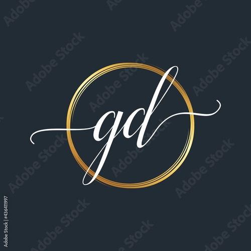 GD Initial Letter handwriting stylish Logo designs Symbol