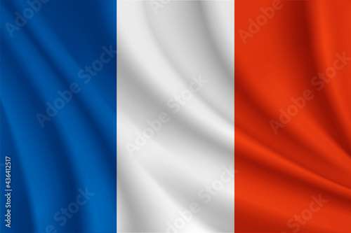 French realistic wavy flag vector