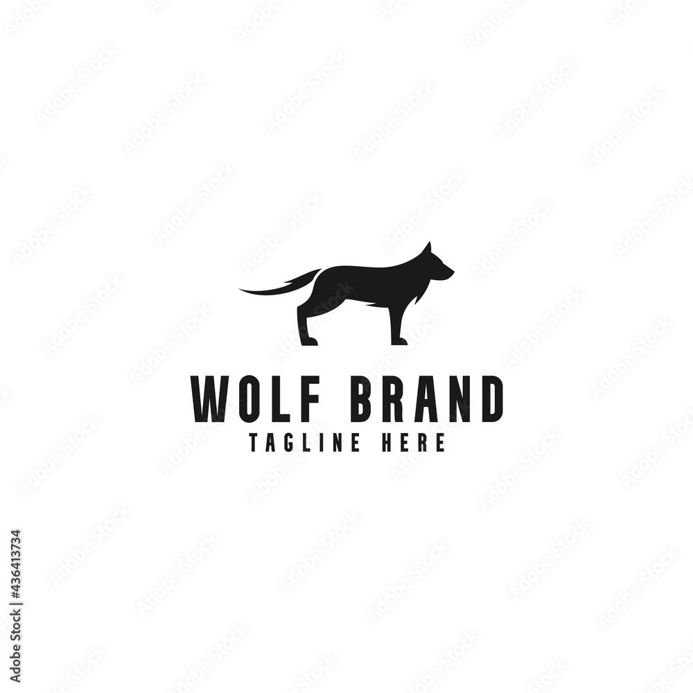 wolf logo design for logo template