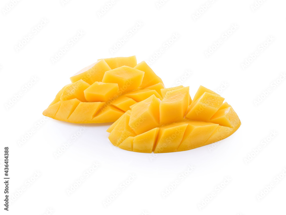 mango slice isolated on white background Clipping Path