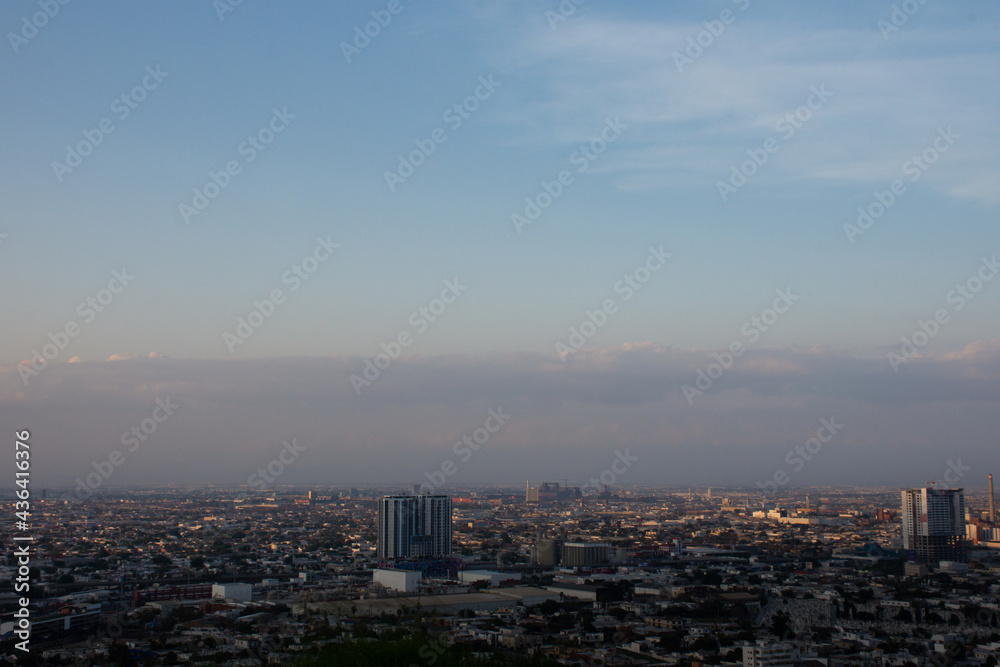 Monterrey, México. 05-26-2021. View of the City of Monterrey at Sunset